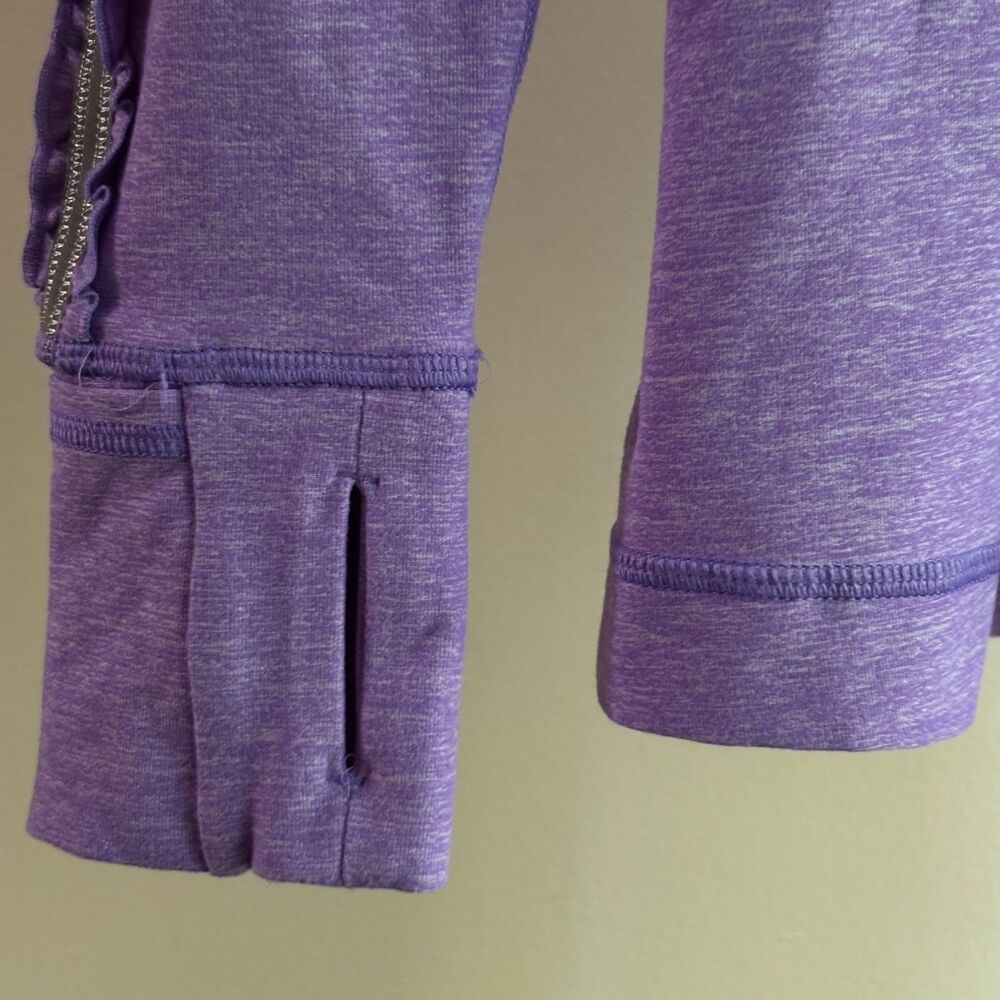 Lululemon Athletica Top Women's Purple Mesh Panels Thumbholes 1/4 Zip Activewear - Picture 6 of 10